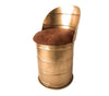 Industrial Gold Iron Oil Barrel Storage Stools in 2 Sizes
