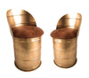 Industrial Gold Iron Oil Barrel Storage Stools in 2 Sizes