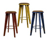 Industrial Aviation Inspired Bar Stools in Blue Red, Blue or Yellow