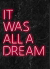 It Was All A Dream Pink Neon Effect A3