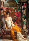 Juliette Recamier Graffiti & Classic Art Fusion Portrait Print A3