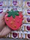 Large Gold Glitter & Red Strawberry Bath Bomb