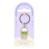 Kawaii Bubble Tea Keyring with Rainbow Pearls