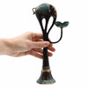 Asian Gold & Turquoise Green Brass Elephant Incense Holders