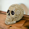 Striking Jewelled Gothic Beige Skull Sculpture