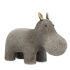 Cute Textured Grey & Silver Resin Hippo Family Sculptures