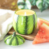 Watermelon Shaped Ceramic Lidded Candle Jar