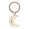 Moon Phase Crescent Gold Enamel Keyring