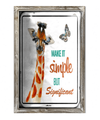 Make It Simple Giraffe Wooden Framed Metal Art