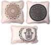 Mandala Design Cream Cushion Covers With Fringe - In Various Sizes/Designs