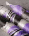 Black, Purple & Silver Marble Swirl Taper Candle