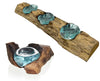 Artisan Molten Glass Tealight Holders on Wooden Base in 2 Styles