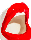 Open-Mouthed Red Lips Ceramic Storage Jar