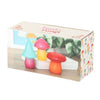 Quirky Set of 3 Multicoloured Mushroom Shaped Candles