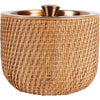 Rattan Dusky Gold Ice Bucket with Lid