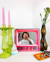 Hot Pink Vintage Retro TV Wall Mirror
