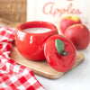 Red Apple Shaped Scented Candle Jar with Lid