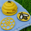 Yellow Honeycomb Beehive Coaster Set