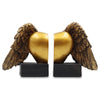 Gold Angel Wings Heart Decorative Bookends