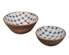 2x Lacquered Wooden Bowl Set