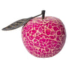 Pink Mosaic Glass Ornamental Apple with Leaf