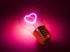 Cordless Pink Neon Heart Bulb Shape Table Lamp
