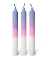 Soft Purple Pink White Dip Dye Handmade Taper Candles
