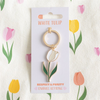 Tulip Shape Keyring with Positive Message in Pink, Yellow or White