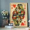 Queen of Hearts Vintage Playing Card Art Print Poster