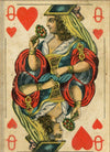 Queen of Hearts Vintage Playing Card Art Print Poster