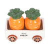 Carrot Patch Salt and Pepper Shakers in Wagon