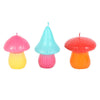 Quirky Set of 3 Multicoloured Mushroom Shaped Candles