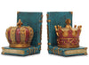 Vintage Style Crowns & Books Bookends