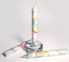 White Rainbow Unicorn Marble Swirl Taper Candles