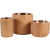 Rattan Dusky Gold Ice Bucket with Lid