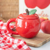 Red Apple Shaped Lidded Mug