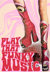 Play That Funky Music Retro Disco Wall Print A4