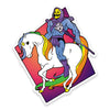 Starlite Skeletor on Rainbow Unicorn Fusion Retro Fridge Magnet