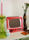 Hot Pink Vintage Retro TV Wall Mirror