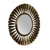 Brass Coned Design Round Wall Mirror