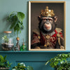Regal Chimpanzee Animal Portrait Print Poster A3