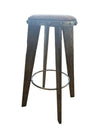 Aviation Inspired Industrial Iron Stools w/ Tan Faux Leather Seat