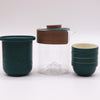 Portable Mountain Sage Green & Glass Infuser Teapot & Cup Set - Travel Pack