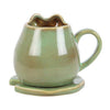 Cute Frog Shaped Mug on Lily Pad Coaster