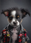 Puppy Punk Kids Animal Portrait Print A3