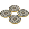 Geometric Design With Gold Rim Round Coasters