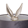 Sitting Hare Table Lamp With Velvet Shade in Gold or Silver