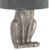Sitting Hare Table Lamp With Velvet Shade in Gold or Silver