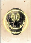 Vintage Skull With Neon Yellow Smiley Face Art Print A4