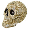 Striking Jewelled Gothic Beige Skull Sculpture